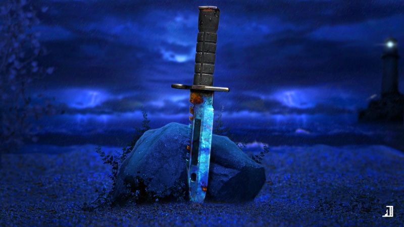 Counter-Strike, weapon, Counter-Strike: Global Offensive, cs, blue, knife, 2K
