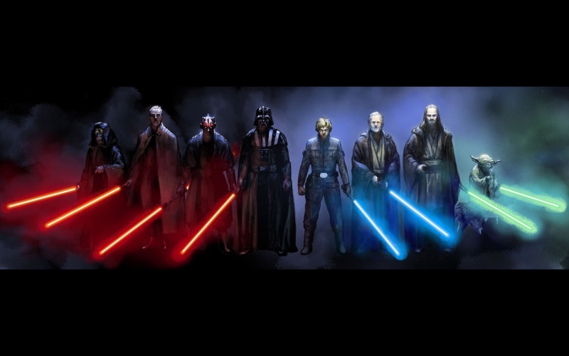 yoda obi wan kenobi luke skywalker qui gon jinn darth vader darth maul darth sidious count dooku star wars, 1080P