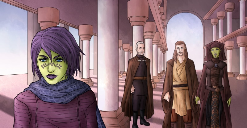 1080P, Qui-gon Jinn, Star Wars, Barriss Offee, Count Dooku, Luminara Unduli