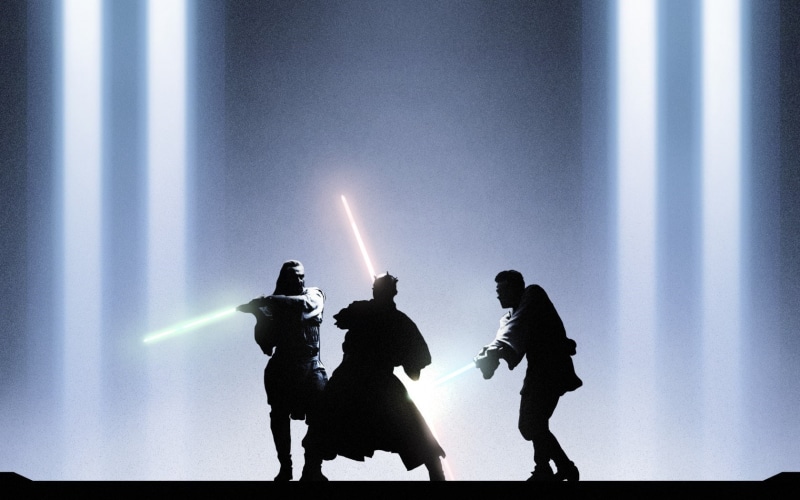 The phantom menace, people, music, nightlife, Star wars, performing arts event, Episode i, illuminated, Qui-gon jinn, real people, Obi-wan kenobi, event
