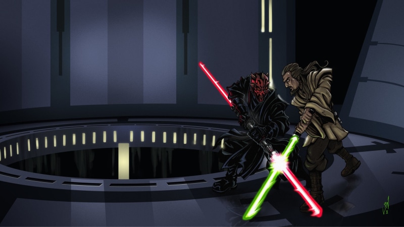 Qui-gon Jinn, 1080P, Darth Maul, Star Wars