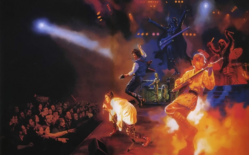 Chewbacca, humor, C-3PO, R2-D2, Star Wars, artwork, Darth Vader, concerts, Luke Skywalker, Han Solo, 720P, Princess Leia