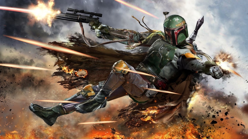 Boba Fett, fantasy art, 720P, artwork, Star Wars
