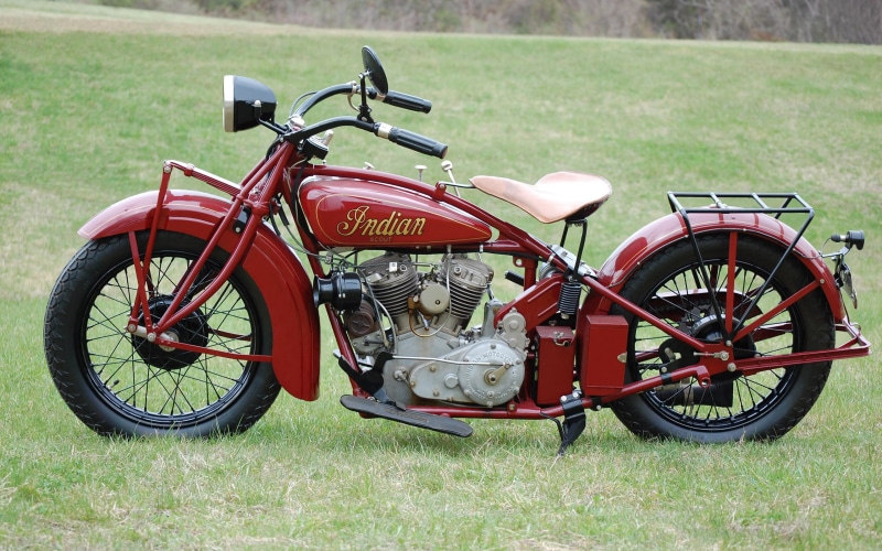 11 HP, bike, macro, 2K, model, two-cylinder, moto, long, Scout, V-neck, motorcycle, bokeh, 1920., blur, red, Indian, Harley-Davidson, power