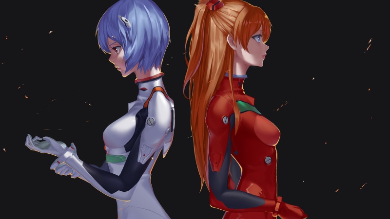 Neon Genesis Evangelion, Asuka Langley Soryu, bodysuit, Ayanami Rei, 1080P
