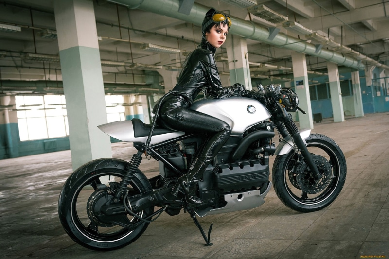 BMW, Catwoman, women with bikes, women, motorcycle, 1080P, leather, latex, cosplay