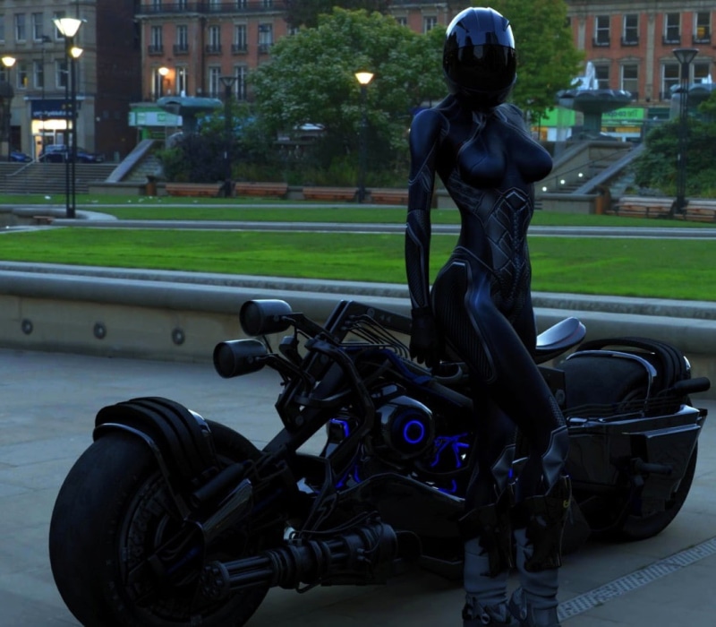 480P, vehicle, tight clothing, bodysuit, women, women with bikes