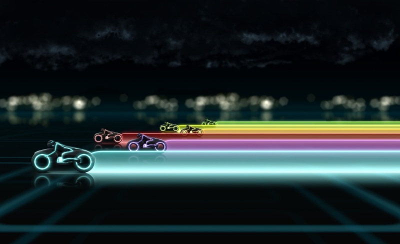 data, Tron, multi colored, illuminated, glowing, 1080P, light trail, communication, connection, speed, blurred motion, copy space, sport, outdoors, science fiction movie
