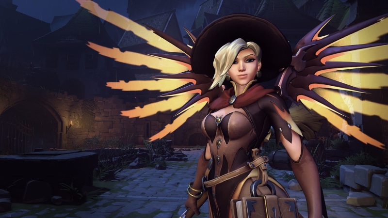 women, blond hair, young women, digital, bodysuit, three quarter length, Mercy (Overwatch), wings, young adult, one person, beautiful woman, 1080P, hair