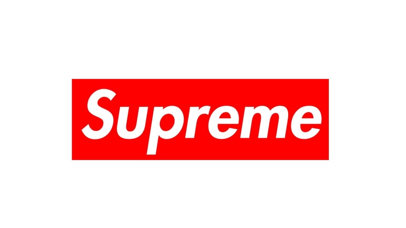 1080P, sign, consumerism, supreme, text, capital letter, studio shot, no people, white color, copy space, logo, fashion, accessibility, adhesive tape