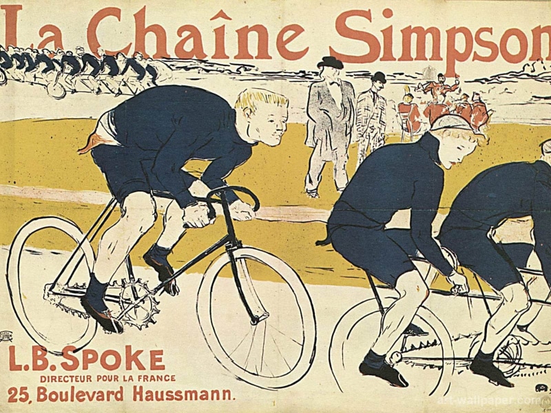 bicycle, poster, archival, female likeness, 720P, wall - building feature, communication, street art, creativity, France, male likeness, old, cycling