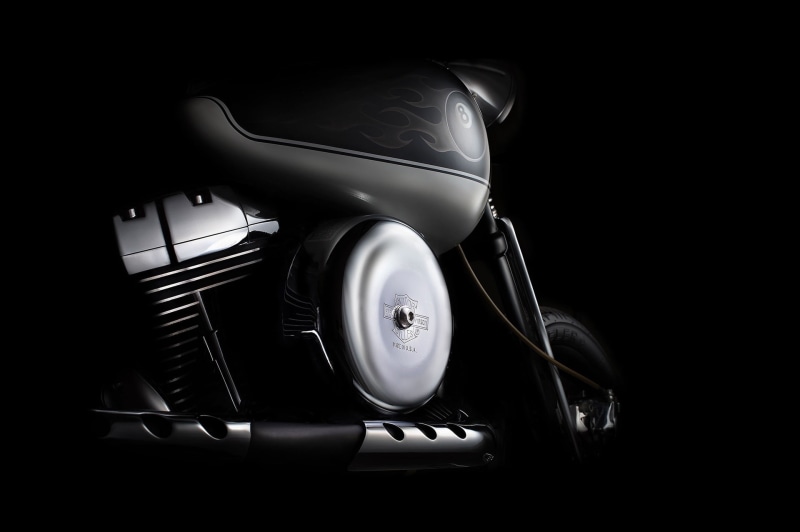 studio shot, dark, black color, motor vehicle, black background, motorcycle, Harley Davidson, arts culture and entertainment, luxury, still life, vehicle