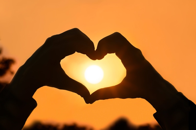 sunlight, making, human Hand, valentines Day - Holiday, human body part, shape, hands, togetherness, romance, touching, travel, sunset, outdoors, nature