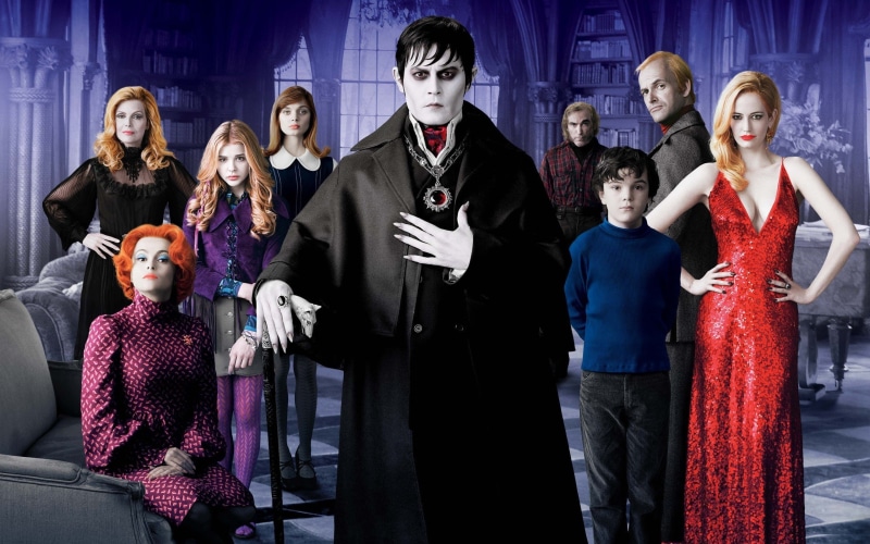 group of people, males, young women, front view, Chloe Grace Moretz, photo, women, cast, happiness, young adult, Dark shadows, three quarter length, Johnny Depp