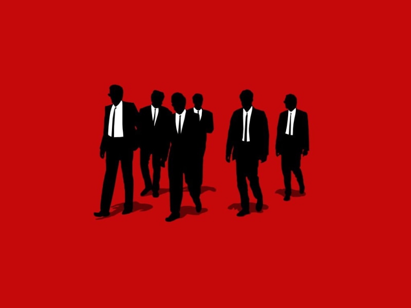 business, coworker, 480P, studio shot, red, indoors, males, Reservoir Dogs, movies, silhouette, group of people, men, full length, back lit, teamwork