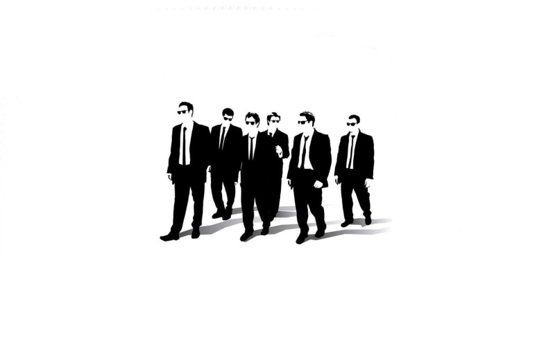 studio shot, 1080P, occupation, quentin, reservoir, movies, togetherness, cut out, tarantino, teamwork, full length, white background, copy space, group of people