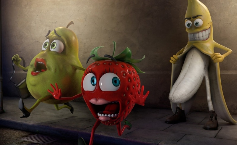 animal, Humor, spooky, monster - Fictional Character, backgrounds, pig, 720P, table, representation, decoration, creativity, close-up, toy, Pear, Strawberry