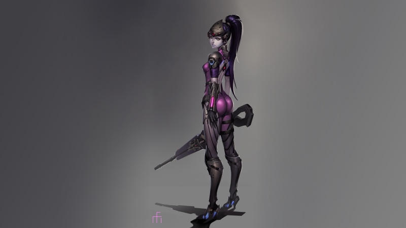 video games, gray, no people, woman, sweet, human representation, food and drink, nature, Widowmaker (Overwatch), close-up, representation, illustration