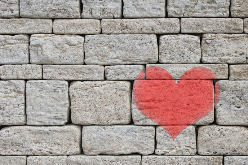 red, rough, 2K, solid, brick wall, declaration of love, textured, no people, valentines day - holiday, stone wall, concrete, love, bricks, outdoors, stones
