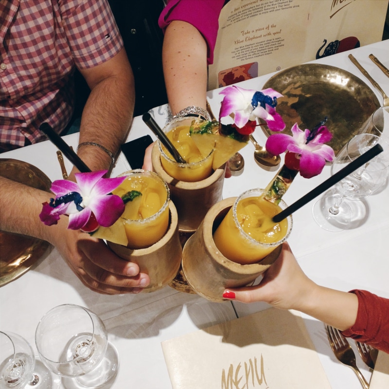 drinking glass, cocktails, drink, food and drink, lifestyles, group of people, table, alcohol, freshness, 2K, drinking, flower, hands, holding, hand, Cheers