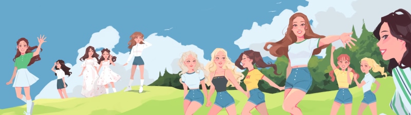 HyunJin, fan art, K-pop, Heejin, GoWon, Kim Lip, HaSeul, Olivia Hye, Vivi, Choerry, Yves, JinSoul, 4K, LOONA, YeoJin, Chuu