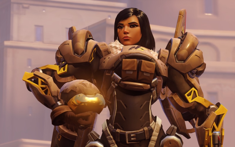 human representation, sky, craft, female likeness, focus on foreground, indoors, Overwatch, art and craft, front view, sculpture, no people, Pharah (Overwatch)