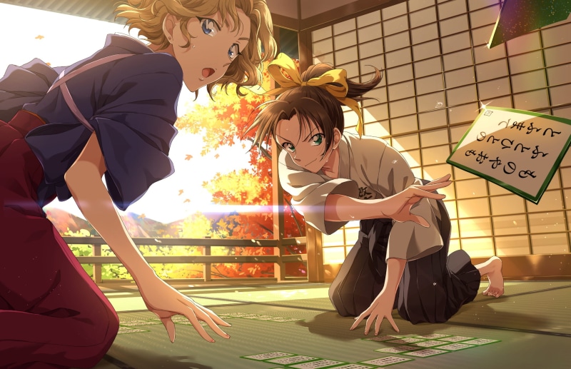 ribbon, detective, yellow, touyama, pixiv, kazuha, fanart, ooka, 1080P, conan, momiji, karuta, from