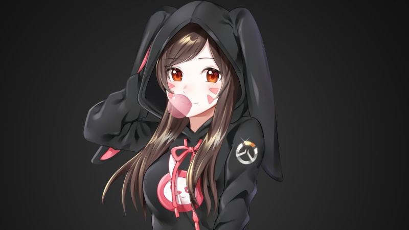 young women, costume, halloween, young adult, D.Va (Overwatch), females, elegance, backgrounds, mystery, human Face, black Color, looking at camera, studio shot