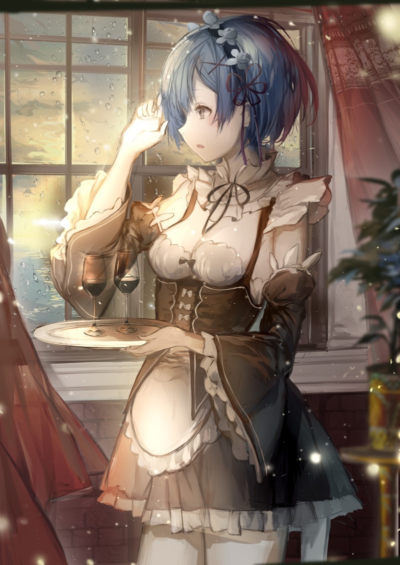 window, cleavage, 2K, store, shopping, retail, anime, male likeness, store window, antique, retail display, creativity, female likeness, representation