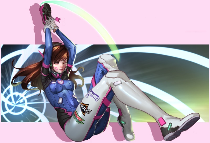anime, D.Va (Overwatch), leisure activity, beautiful woman, happiness, emotion, females, Overwatch, young adult, full length, human arm, long hair, 4K