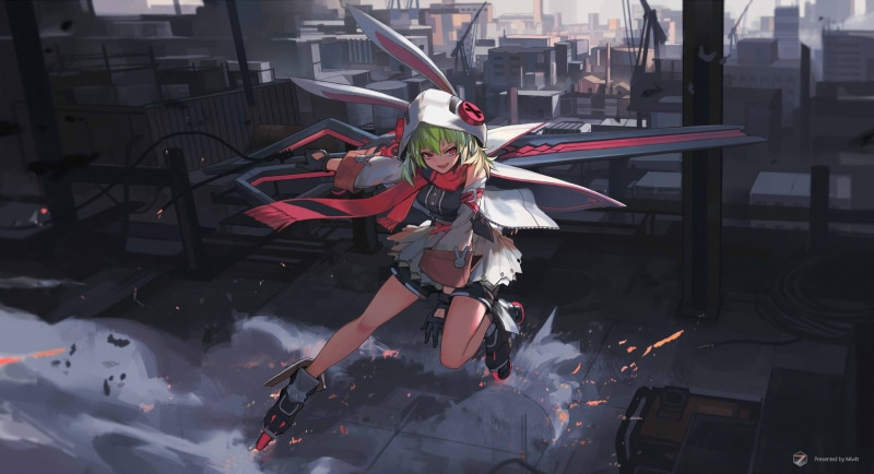 Miv4t, anime girls, bunny ears, 2K