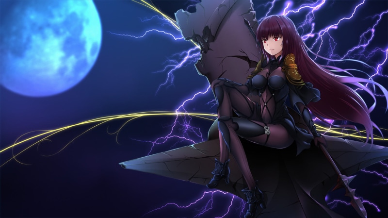 illuminated, spear, human representation, digital composite, female likeness, creativity, 1080P, sculpture, weapon, representation, Lancer (Fate/Grand Order)
