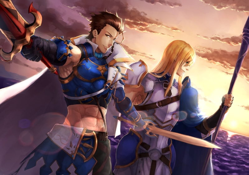 Fate/Grand Order, Fate Series, 4K, Fionn mac Cumhaill, Diarmuid Ua Duibhne, Lancer (Fate/Grand Order), Saber (Fate Series)