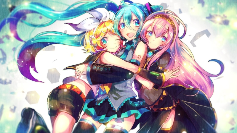 characters, no people, Vocaloid, close-up, art and craft, day, carnival, three, multi colored, human representation, statue, anime girls, festival, craft