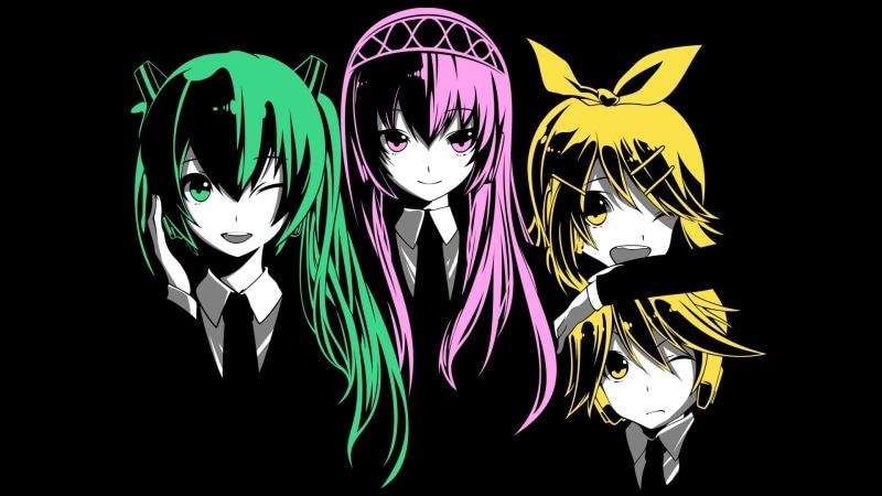 no people, black background, Vocaloid, celebration, close-up, cut out, anime, representation, skeleton, art and craft, creativity, 1080P, indoors, studio shot