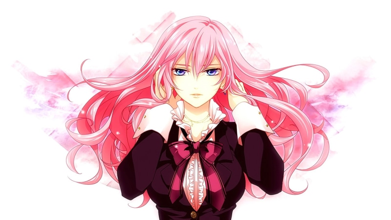 Vocaloid, multi colored, one person, anime, indoors, 1080P, anime girls, Megurine Luka, white background, fashion, close-up, creativity, lifestyles, red