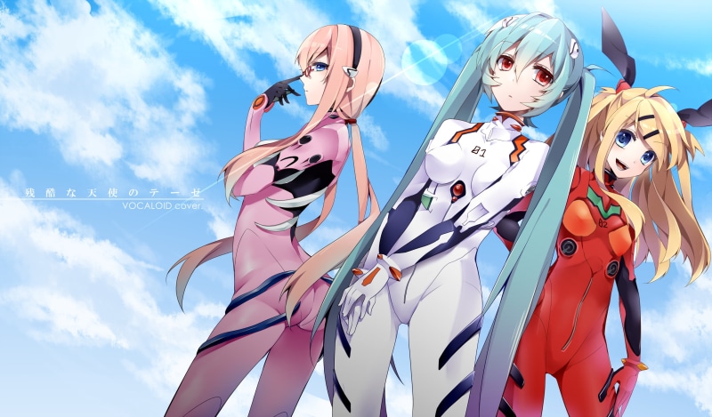 2K, women, pink color, day, three, nature, human representation, representation, Vocaloid, multi colored, clothing, art and craft, Hatsune Miku, plugsuit