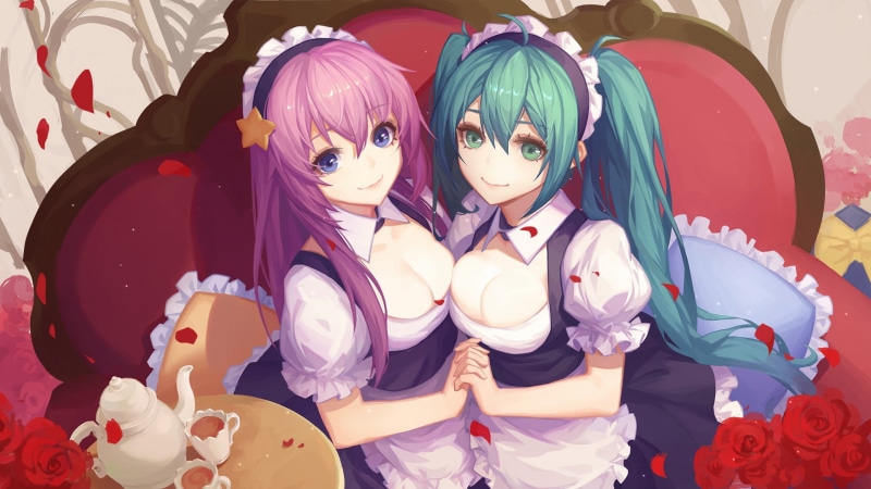 kawaii, maid, 1080P, manga, bishojo, tekai, Megurine Luka, Hatsune Miku, oppai, kyojin, anime, Vocaloid, japonese