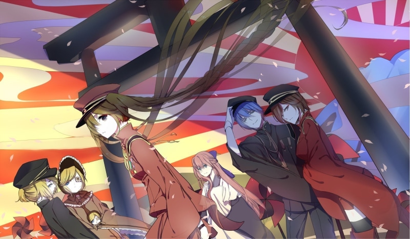 choice, low angle view, metal, no people, close-up, multi colored, sunlight, Meiko, fashion, flag, Megurine Luka, sky, craft, creativity, outdoors, 720P