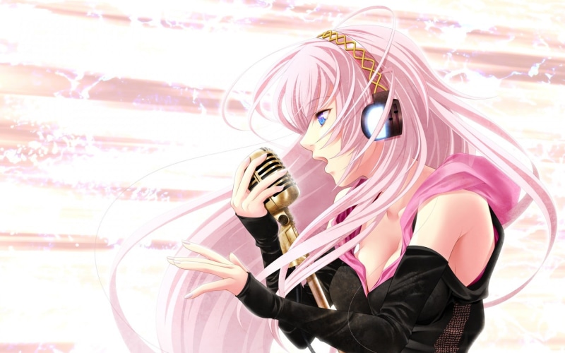 adult, Megurine Luka, 1080P, listening, clothes, young adult, real people, lifestyles, pink color, indoors, manga, nature, holding, leisure activity, young women