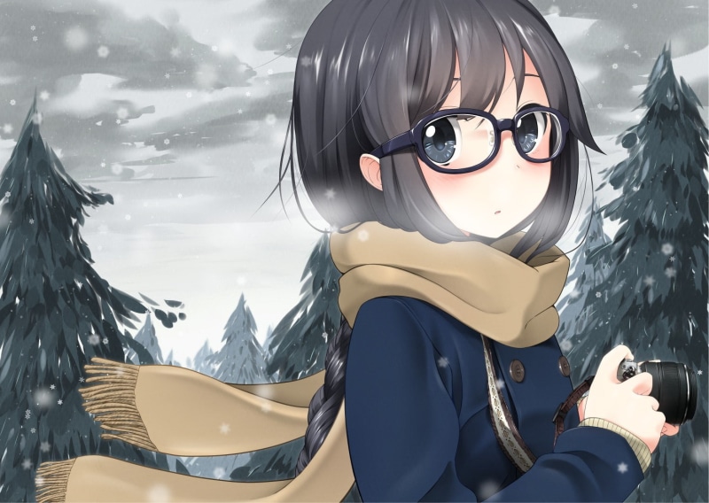clothing, headshot, leisure activity, human representation, lifestyles, real people, anime girls, sky, anime, glasses, portrait, women, day, warm clothing
