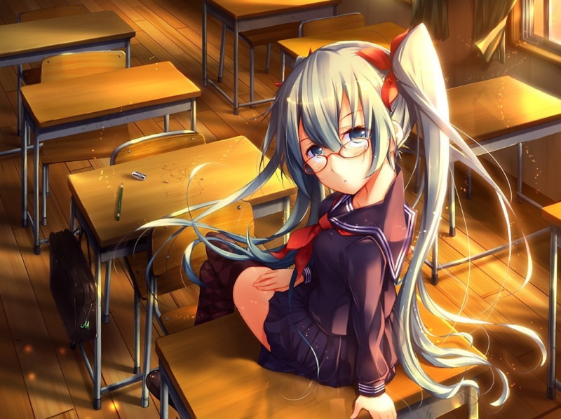 adult, school uniform, childhood, child, females, sitting, leisure activity, young adult, glasses, anime girls, Hatsune Miku, amusement park, carousel