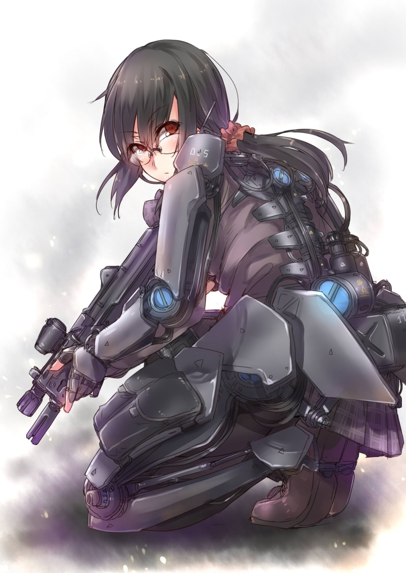 women, activity, glasses, headwear, fashion, adult, hairstyle, cloud - sky, anime girls, helmet, protection, long hair, sky, black hair, anime, females
