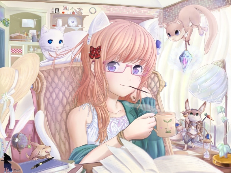 meganekko, anime girls, original characters, anime, 720P, glasses