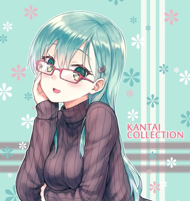 young adult, fashion, meganekko, digital composite, Kantai Collection, anime, blue eyes, portrait, glasses, blond hair, Suzuya (KanColle), hair, anime girls