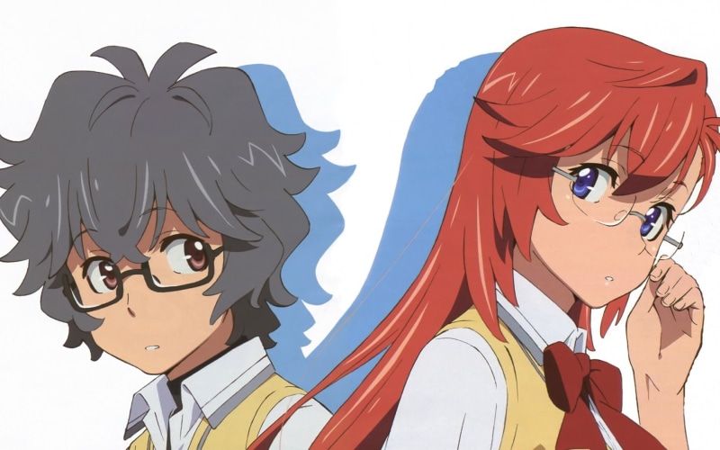 kaito, uniforms, ano, natsu, 1080P, school, brown, ribbons, brunettes, matteru, blue, kirishima, eyes, ichika, redheads, takatsuki, meganekko, glasses