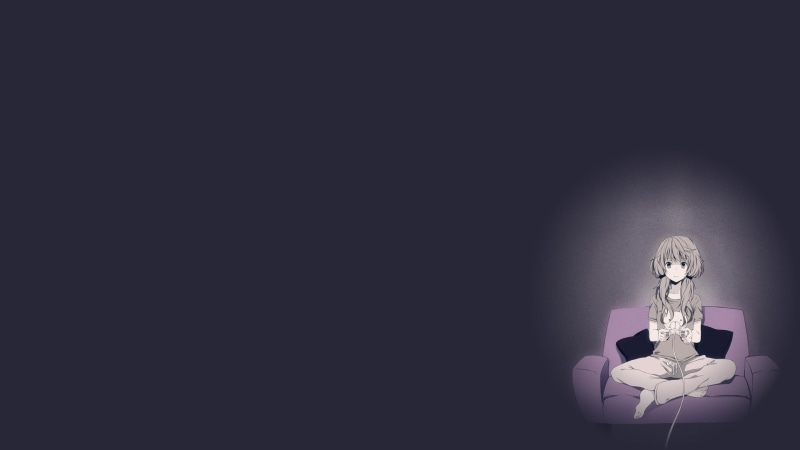 minimalism, twintails, anime girls, anime, playing, 1080P, simple background, Game Babe