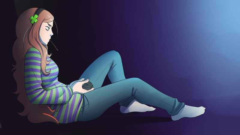 human leg, beauty, Vivian James, freckles, full length, fashion, adult, technology, long hair, human body part, profile view, indoors, headphones, females