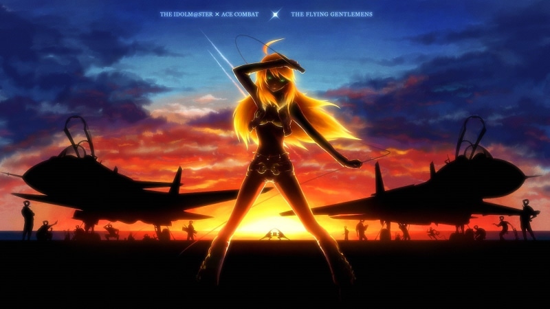 sexy, fighter, jet, 720P, game, combat, blonde, ace, idolmaster, military, aircraft, plane, airplane, girl, babe, sunset