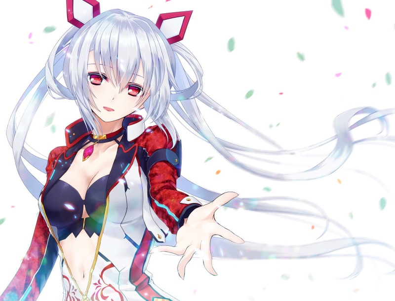 Phantasy Star Online, Phantasy Star Online 2, Collar, Long Hair, 1080P, Red Eyes, Girl, Phantasy Star, White Hair, Twintails, Smile